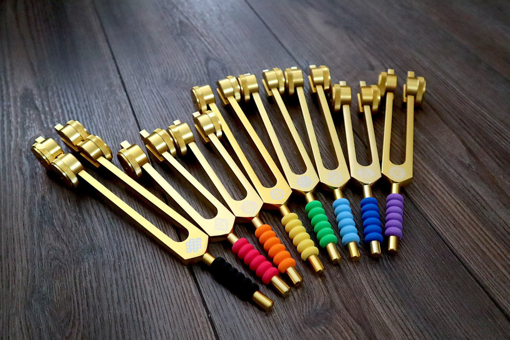 Tuning Fork Grips - 9pc Set - Sound Vibration Accessories - Compatible With Most Tuning Forks