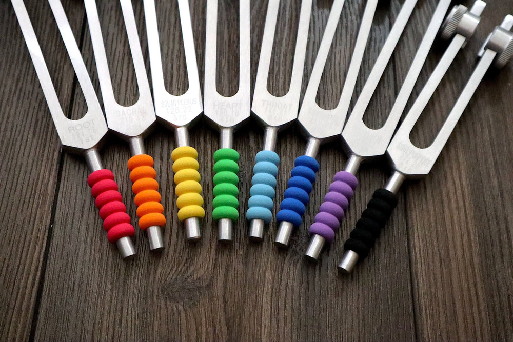 Tuning Fork Grips - 9pc Set - Sound Vibration Accessories - Compatible With Most Tuning Forks