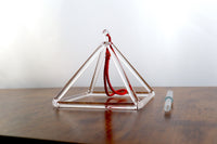 6” Clear Quartz Crystal Singing Pyramid Sound Vibration Musical Instrument With Crystal Striker And Padded Carry Case