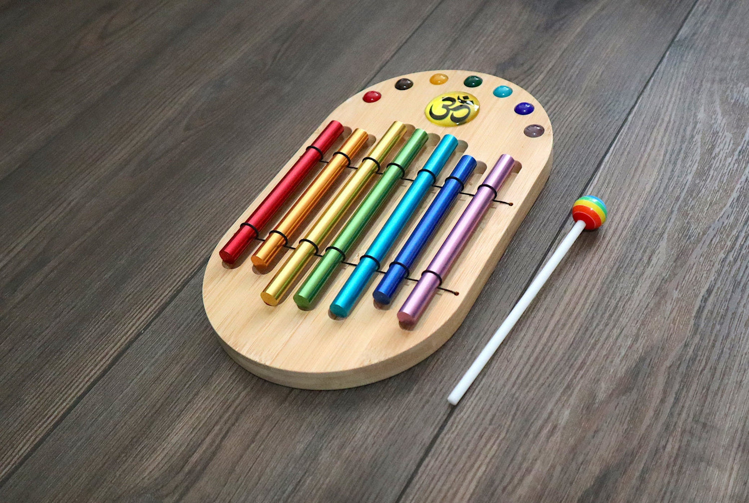 Xenergy Chimes - Easy to Play Chakra Color Chimes Set - Bubble Gum Percussion Stick - Om, Joyful Sound, Holiday Gift Idea