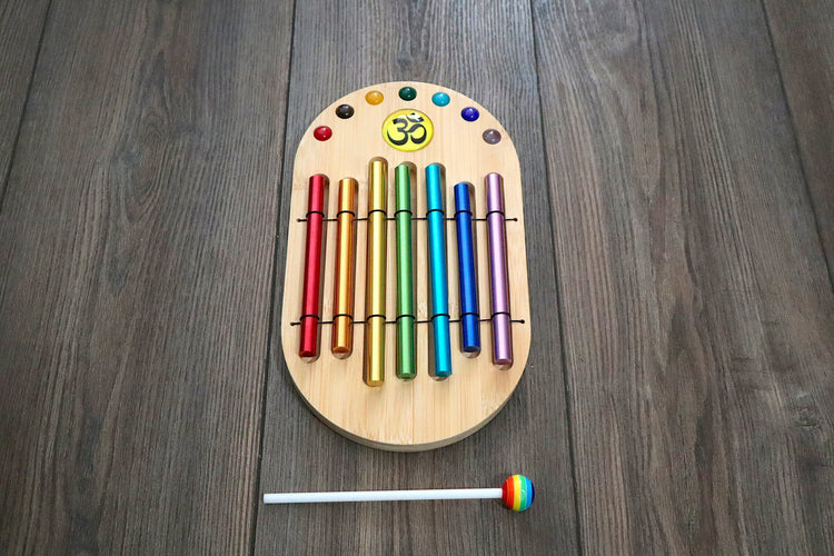 Xenergy Chimes - Easy to Play Chakra Color Chimes Set - Bubble Gum Percussion Stick - Om, Joyful Sound, Holiday Gift Idea