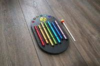 Xenergy Chimes - Easy to Play Chakra Color Chimes Set - Bubble Gum Percussion Stick - Om, Joyful Sound, Holiday Gift Idea