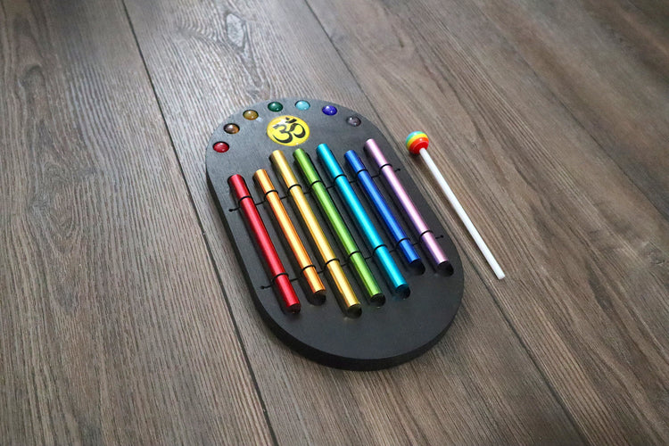 Xenergy Chimes - Easy to Play Chakra Color Chimes Set - Bubble Gum Percussion Stick - Om, Joyful Sound, Holiday Gift Idea