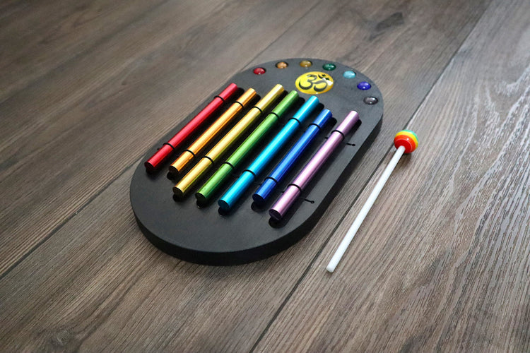 Xenergy Chimes - Easy to Play Chakra Color Chimes Set - Bubble Gum Percussion Stick - Om, Joyful Sound, Holiday Gift Idea