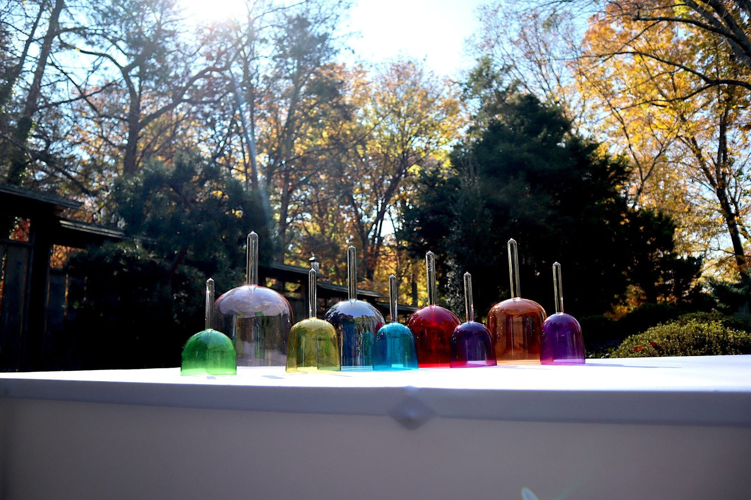 Solfeggio Pearls Chakra Color Handle Bowls - Perfect Pitch Pure Quartz Crystal, Bio-field, Sound Vibration