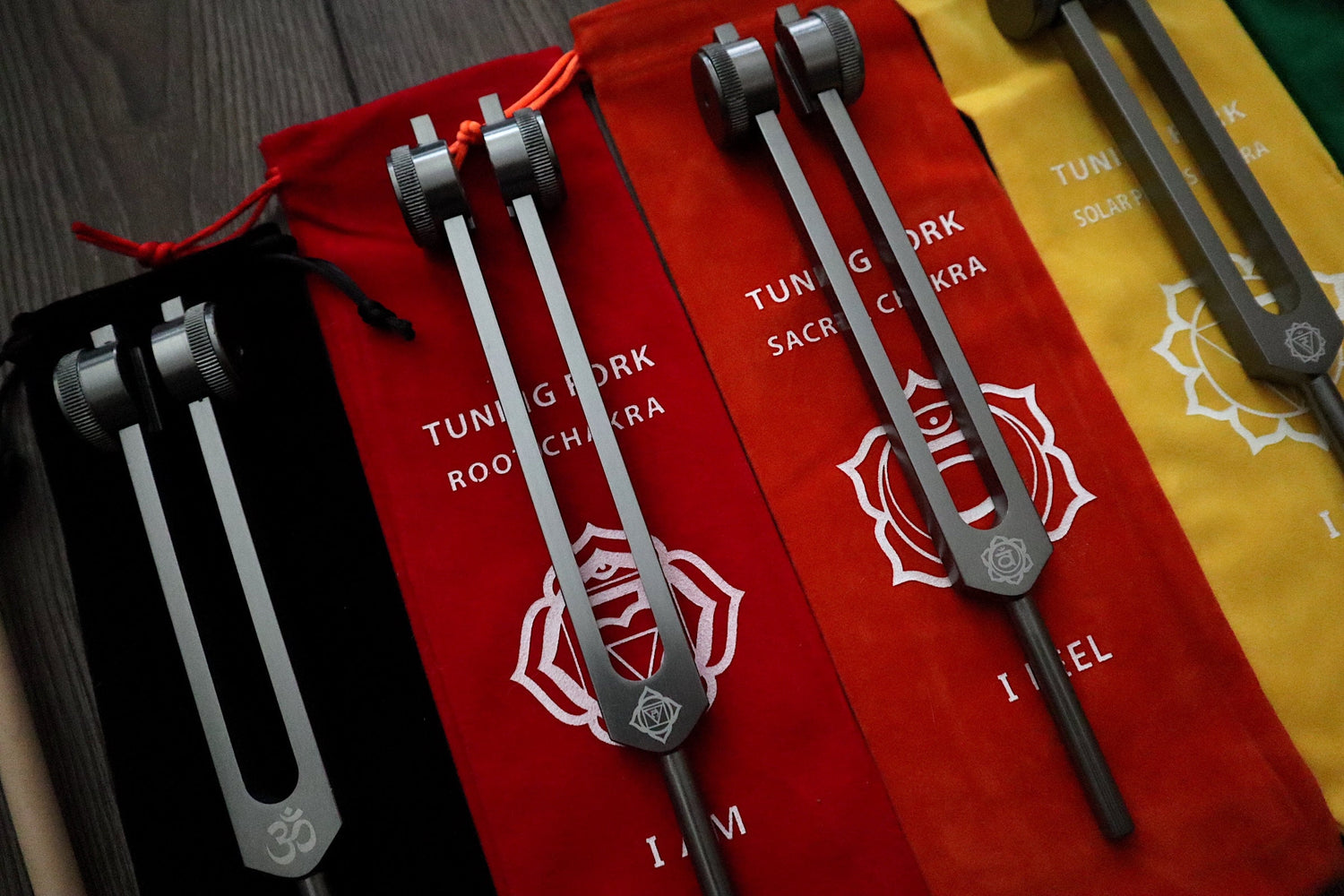 Myriad Melodies' Professionally Tuned .25 Secret Solfeggio - Classic 9pc Set - Limited Edition Gray, Chakra Printed Engrams, Biofield,