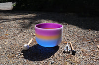 528 Hz Starlight Bowl - 8” Crystal Singing Bowl And 174 Hz Solfeggio Tuning Fork - 99% Quartz Crystal, Mallet, With Padded Carry Case