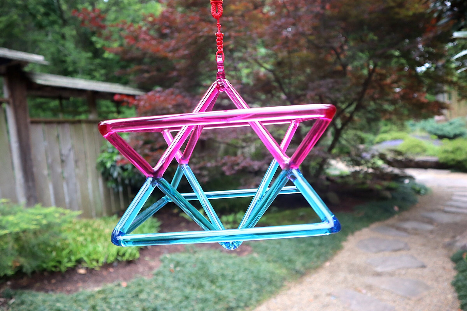 8" Multi-Color Merkabas - Sound Vibration - Musical Instrument With Crystal Striker And Padded Carry Case