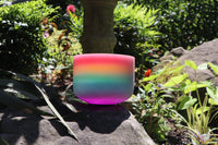 432hz Rainbow 8" Crystal Singing Bowl, Flower of Life Carry Bag, O-Ring, Mallet - Gift For Her