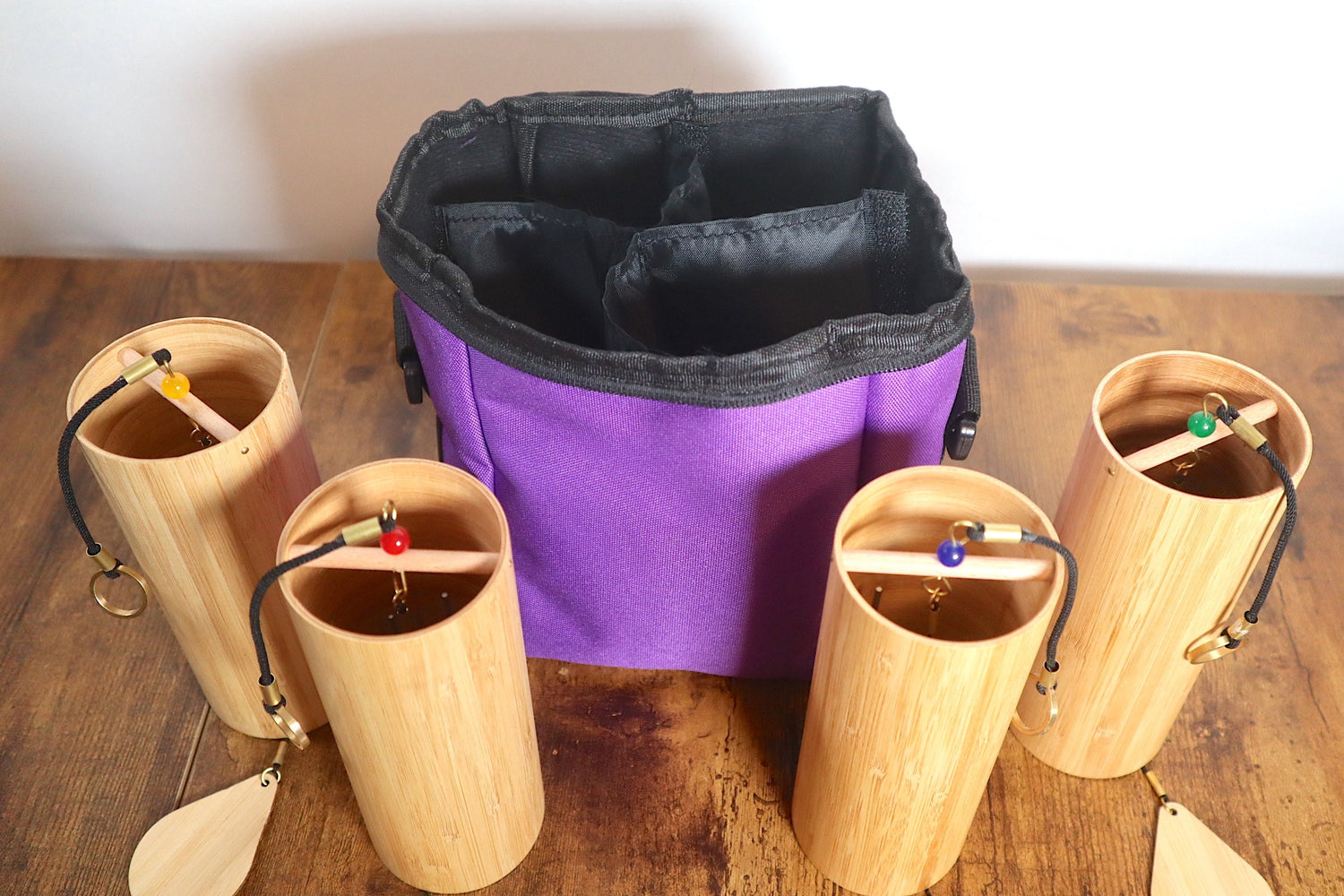 Melody Chimes with Protective Carry Case - 4pc Set of Chimes with Case - Accessory for Windbell Chimes, Sound Vibration