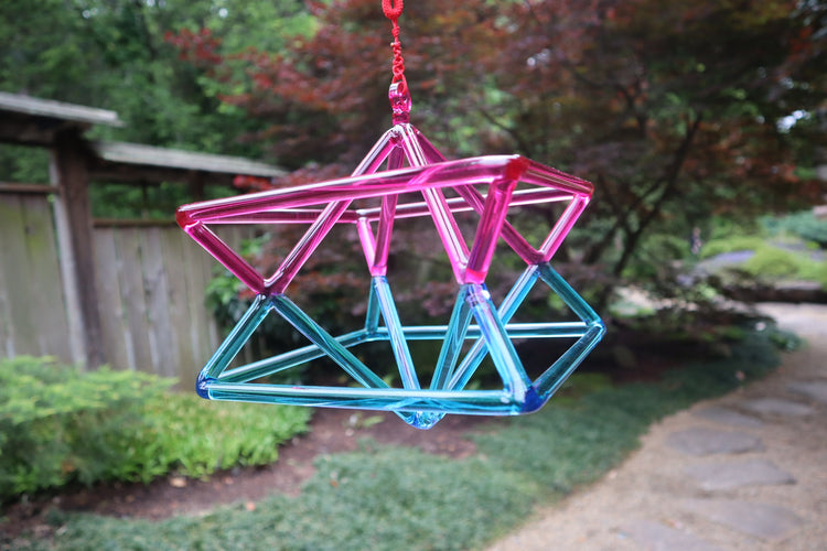 8" Multi-Color Merkabas - Sound Vibration - Musical Instrument With Crystal Striker And Padded Carry Case