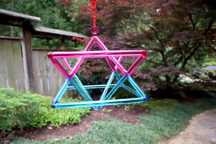 8" Multi-Color Merkabas - Sound Vibration - Musical Instrument With Crystal Striker And Padded Carry Case