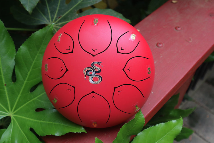 Coiled Serpent - 8" Steel Tongue Drum - F Key - Rebirth and Transformation, Shamanic Drum, Ethereal Drum Vibration, Tank Drum
