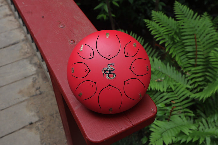 Coiled Serpent - 8" Steel Tongue Drum - F Key - Rebirth and Transformation, Shamanic Drum, Ethereal Drum Vibration, Tank Drum