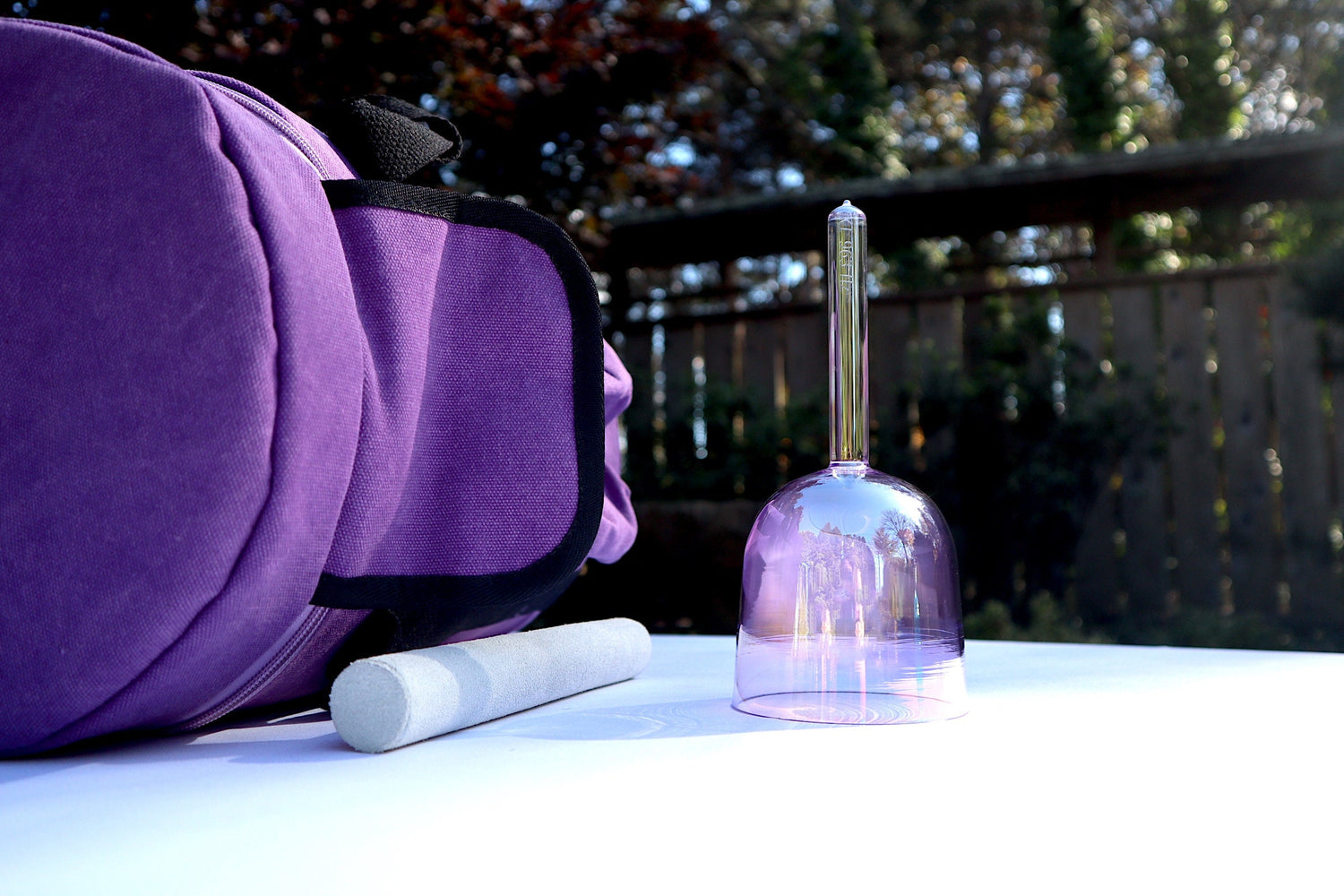 Solfeggio Pearls - 741 Hz and 963 Hz Solfeggio Perfect Pitch Handle Bowls - Suede Striker, Crystal Striker, Carry Case - Bio-field