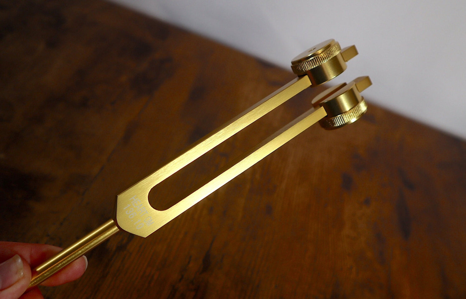 OM Silver Weighted Tuning Fork For Vibration - 136.10 OM Vibration, Sound Vibration - Attenuator Handle Extender with 10mm Crystal