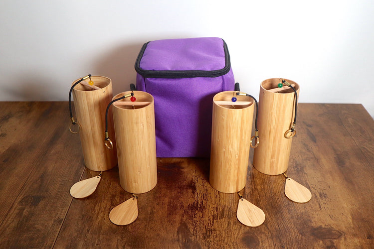 Melody Chimes with Protective Carry Case - 4pc Set of Chimes with Case - Accessory for Windbell Chimes, Sound Vibration