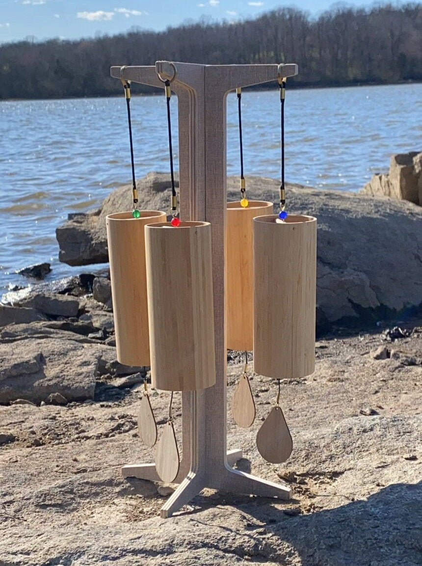 Melody Chimes with Protective Carry Case - 4pc Set of Chimes with Case - Accessory for Windbell Chimes, Sound Vibration