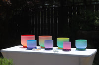 Myriad Melodies' Perfect Pitch (5 Cents) 432 Hz Chakra Light Singing Bowl Set - 2 Cases, Cushions, O-Rings, 2 Mallets 2 Strikers,