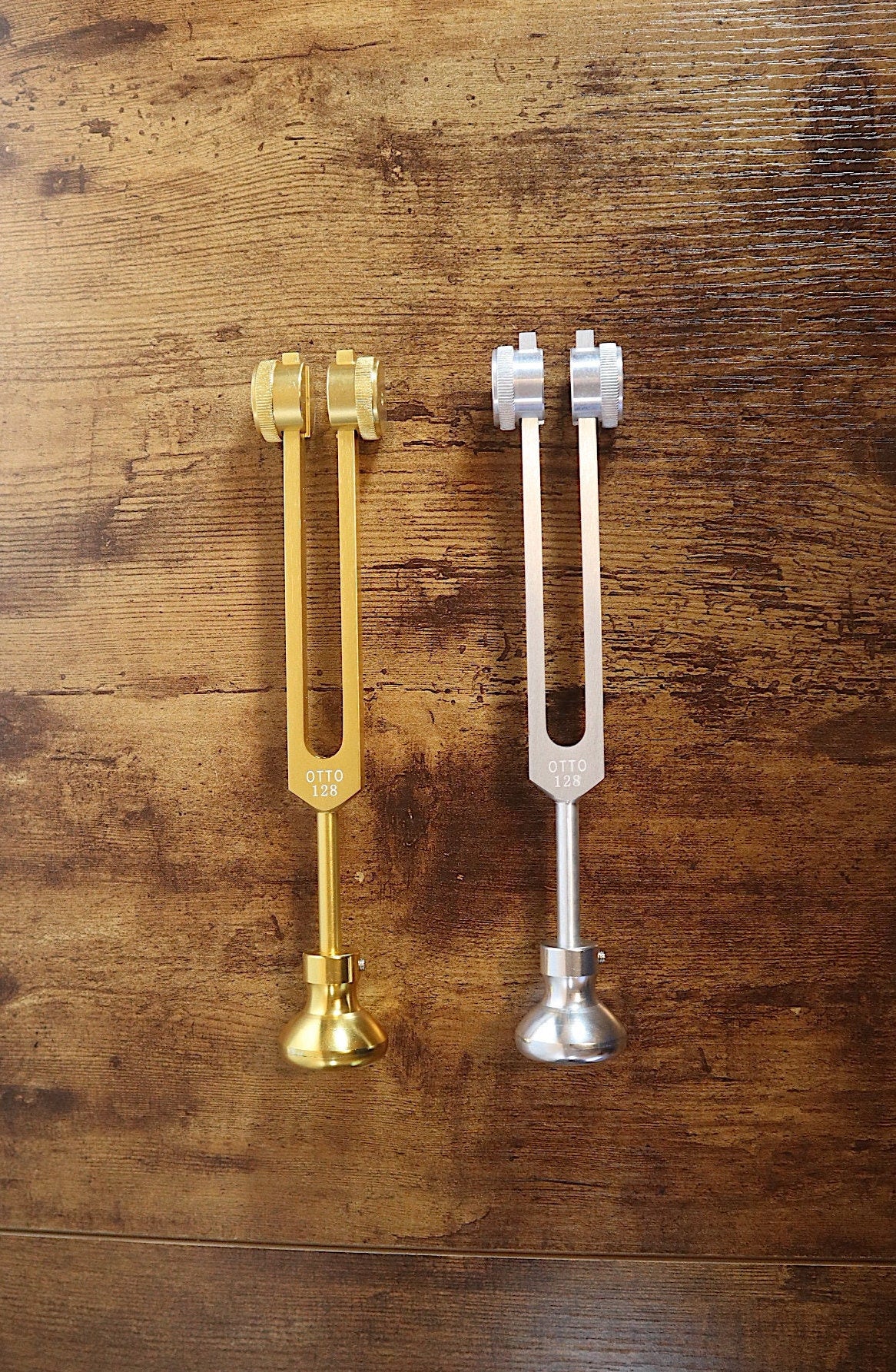 Myriad Melodies' Long Resonance Tuning Fork with Round Attenuator Bundle - Drawstring Pouch and Striker Included, Massage, Sound Vibration