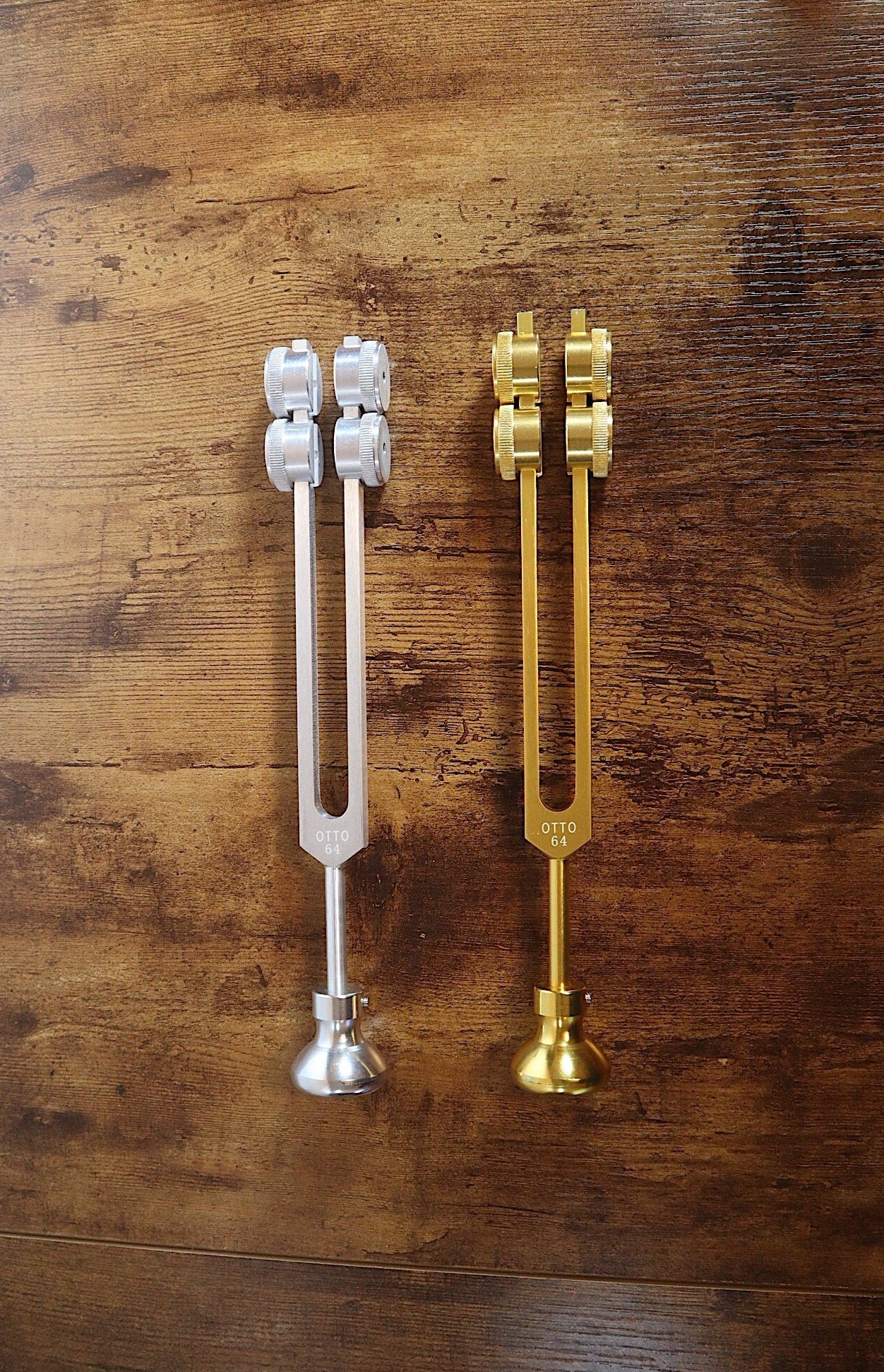 Myriad Melodies' Long Resonance Tuning Forks with Round Attenuator Bundle - Massage, Sound Vibration