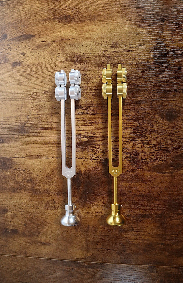 Myriad Melodies' Long Resonance Tuning Forks with Round Attenuator Bundle - Massage, Sound Vibration