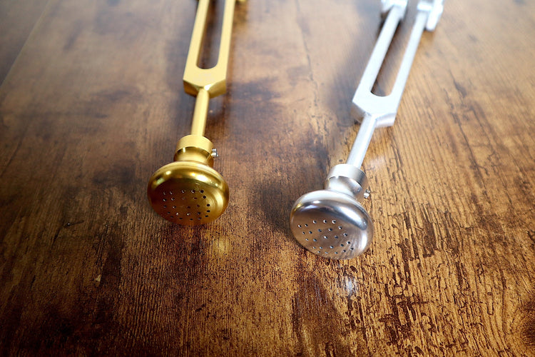 Myriad Melodies' Long Resonance Tuning Forks with Round Attenuator Bundle - Massage, Sound Vibration