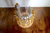 Tuning Fork Holder - 22pc Holder with Tumbled Gemstone - Professionally Crafted with Chakra Symbols, Sound Vibration