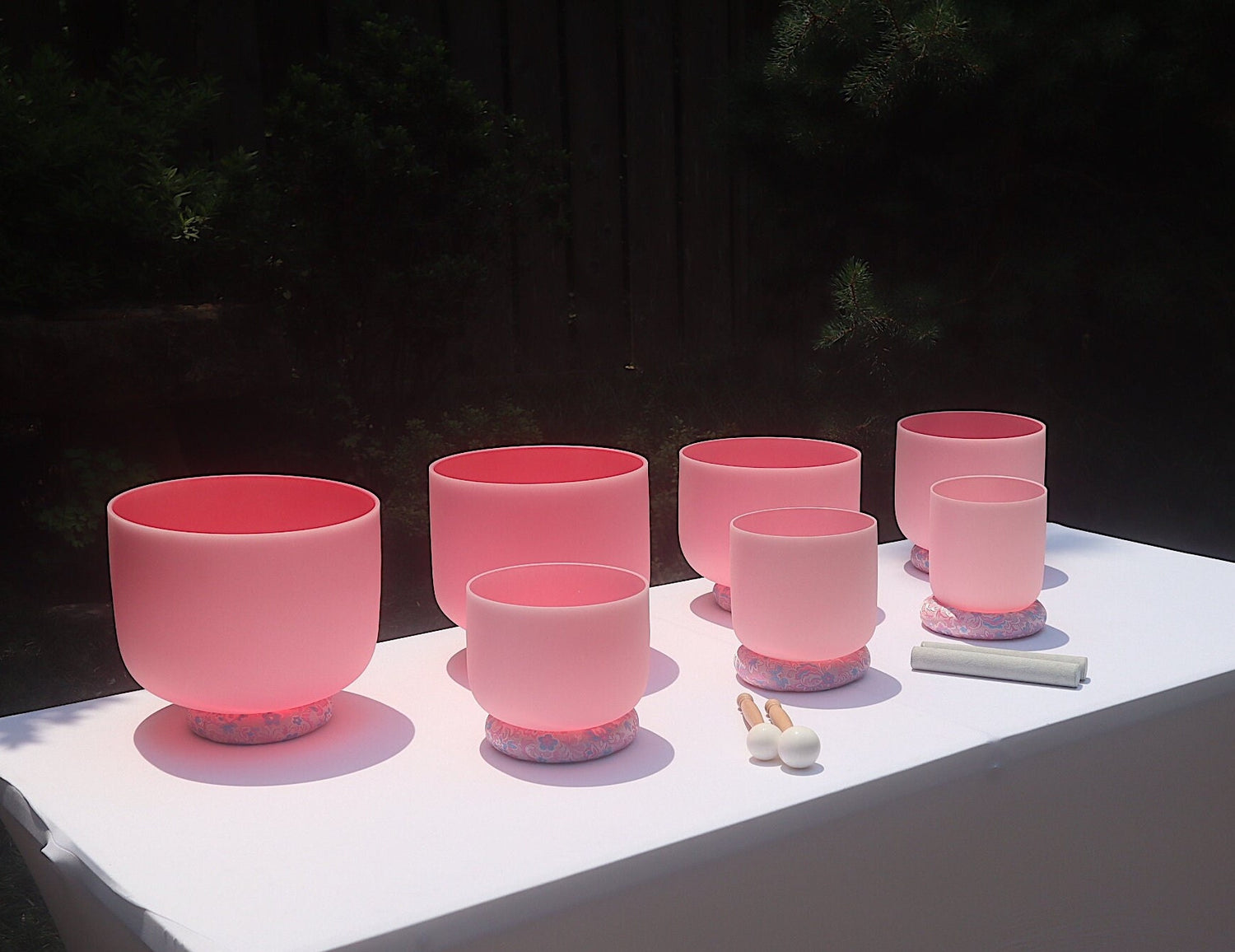 Myriad Melodies' Light Pink Partial Set Perfect Pitch (5 Cents) 432 Hz - 3pc or 4pc - 1 Case, 1 Mallet, 1 Suede Striker