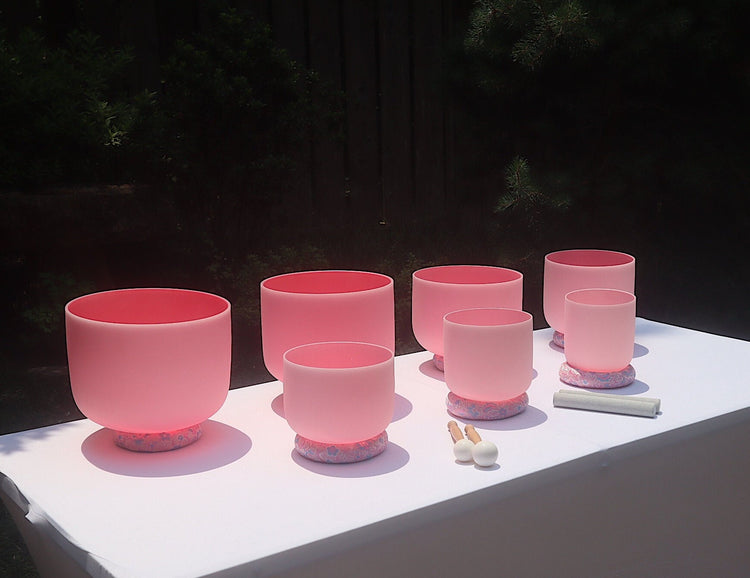 Myriad Melodies' Light Pink Partial Set Perfect Pitch (5 Cents) 432 Hz - 3pc or 4pc - 1 Case, 1 Mallet, 1 Suede Striker