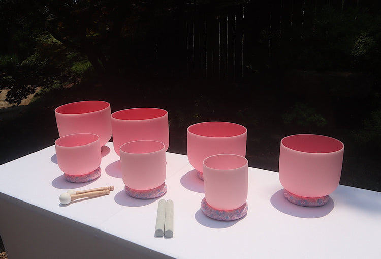 Myriad Melodies' Light Pink Partial Set Perfect Pitch (5 Cents) 432 Hz - 3pc or 4pc - 1 Case, 1 Mallet, 1 Suede Striker