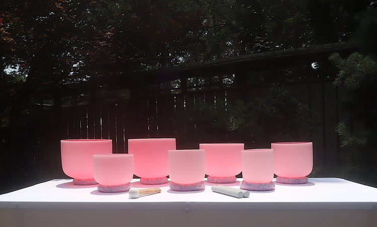 Myriad Melodies' Light Pink Partial Set Perfect Pitch (5 Cents) 432 Hz - 3pc or 4pc - 1 Case, 1 Mallet, 1 Suede Striker