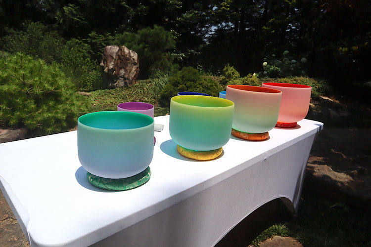 Myriad Melodies' Perfect Pitch (5 Cents) - 432Hz 3pc or 4pc Partial Set - 6-12 Chakra Light Singing Bowls - Case, Mallet, Suede Striker,