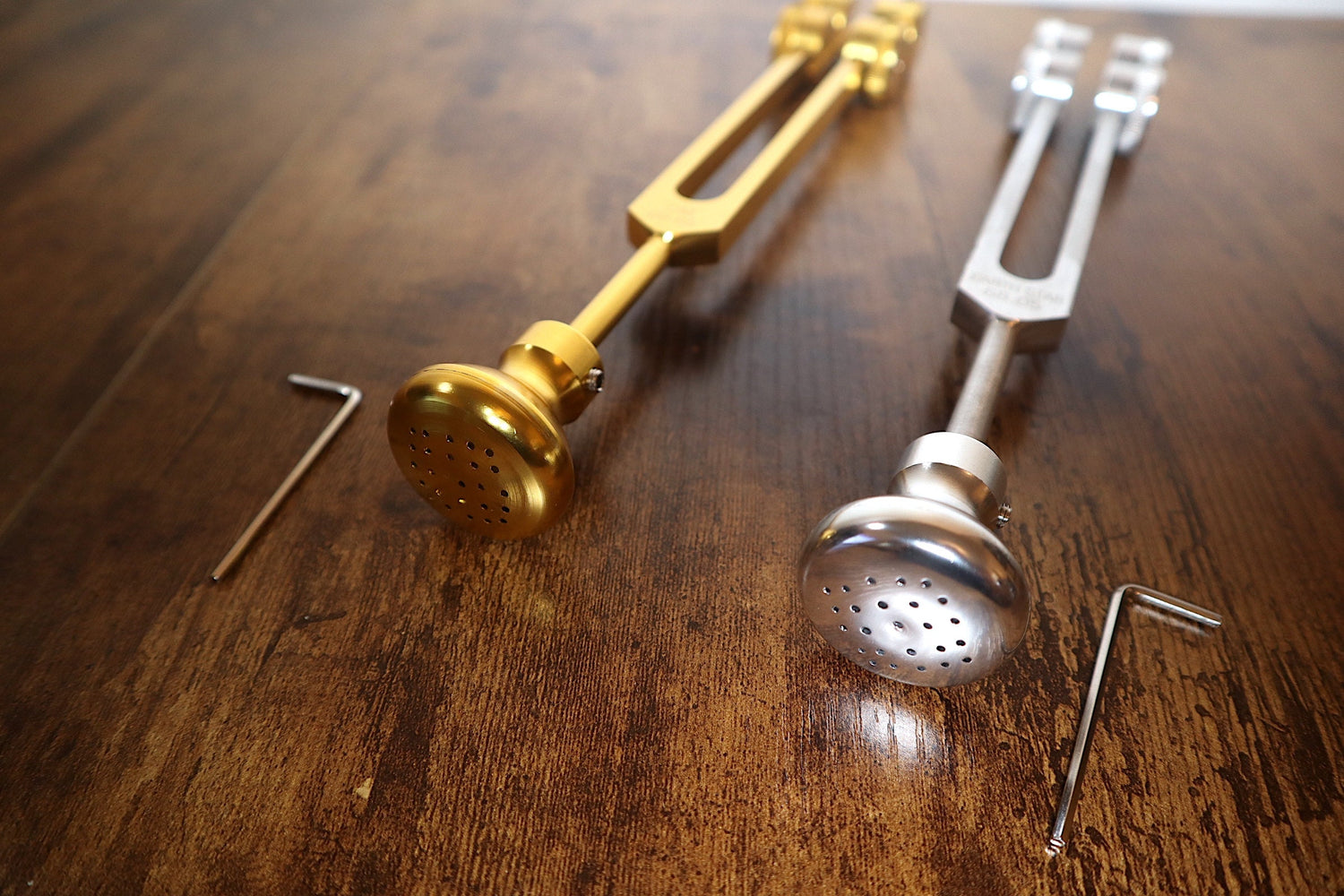 Myriad Melodies' Long Resonance Tuning Forks with Round Attenuator Bundle - Massage, Sound Vibration