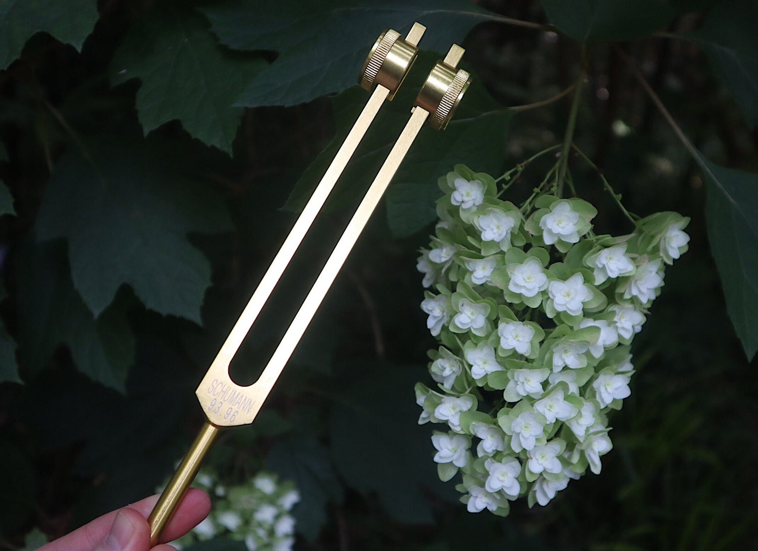 Schumann 93.96 Hz Tuning Fork - Schumann Resonance - Sound Vibration, Energy Vibration - Attenuator Handle Extender with 10mm Crystal