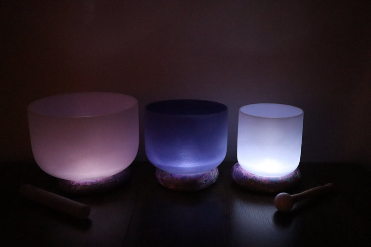 3pc Set - Citrine, Morganite, Amethyst Gemstone Infused - Perfect Pitch 432Hz - Carry Case - Sound Vibration, Biofield