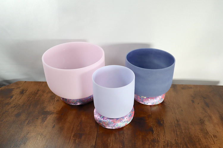 3pc Set - Citrine, Morganite, Amethyst Gemstone Infused - Perfect Pitch 432Hz - Carry Case - Sound Vibration, Biofield