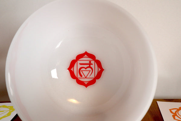 Chakra Engram Decals - Turn Any 8" Frosted White Singing Bowl set Into A Chakra Printed Bowl - Performances, Symbolism, Visualization