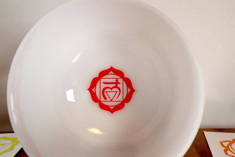 Chakra Engram Decals - Turn Any 8" Frosted White Singing Bowl set Into A Chakra Printed Bowl - Performances, Symbolism, Visualization