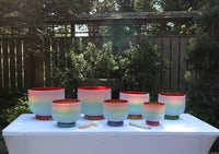Myriad Melodies' Perfect Pitch (5 Cents) 432 Hz 8-14 Classic Rainbow Color Singing Bowl Set - 2 Cases, 2 Mallets, 2 Suede Strikers