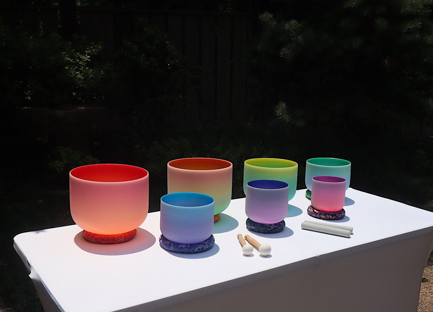 Myriad Melodies' Perfect Pitch (5 Cents) - 432Hz 3pc or 4pc Partial Set - 6-12 Chakra Light Singing Bowls - Case, Mallet, Suede Striker,