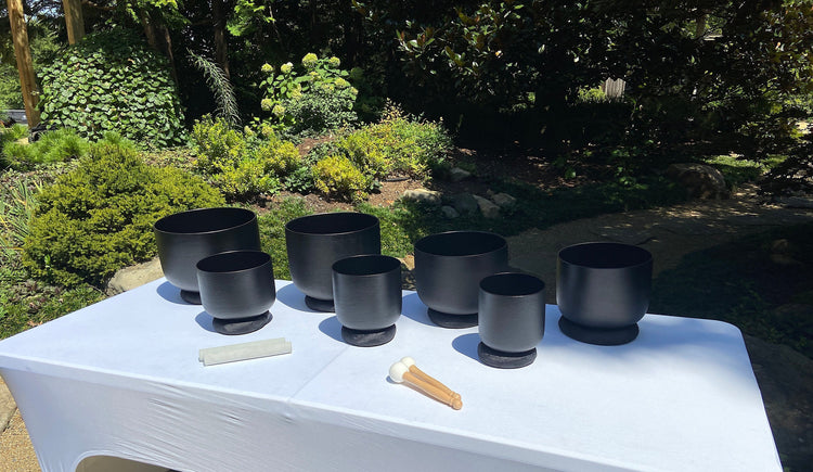 Myriad Melodies' Perfect Pitch (5 Cents) Gravity Bowl Set Perfect Pitch 432 Hz - 3pc or 4pc - 1 Case, 1 Mallet, 1 Suede Striker