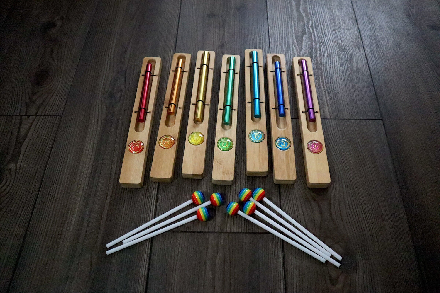 Xenergy Chime Single - Easy to Play Chakra Color Chime Set - Bubble Gum Percussion Stick - Group Events, Joyful Sound, Gift