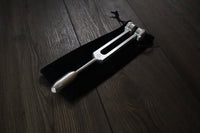 528 Hz Solfeggio Tuning Fork with Attenuator Extender - 10mm Crystal Attenuator - Lower Octave 528 Hz, Hematite, Black Onyx, Rose Quartz