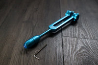 Throat Chakra Tuning Fork with Attenuator Extender - Blue Onyx 10mm Crystal Attenuator Handle - Drawstring Pouch and Striker