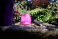 528 Hz Pink Handle Bowl - Premium Singing Bowl for Sound Vibration, Clear Crystal Bowl 4.25" Solfeggio 528 Hz, Bio-field