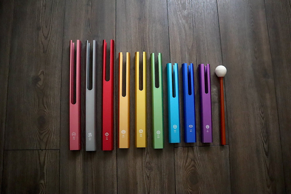 Myriad Melodies' Solfeggio Tubes - 9 Solfeggio Frequencies for Chakra Balance and Alignment - Yoga Class, Energy Work, Qi Gong, Meditation