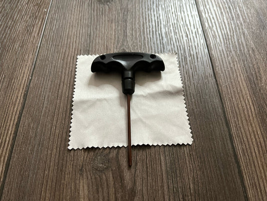 Allen Wrench with Handle and Microfiber Towel - Accessory for Tuning Fork Attenuators