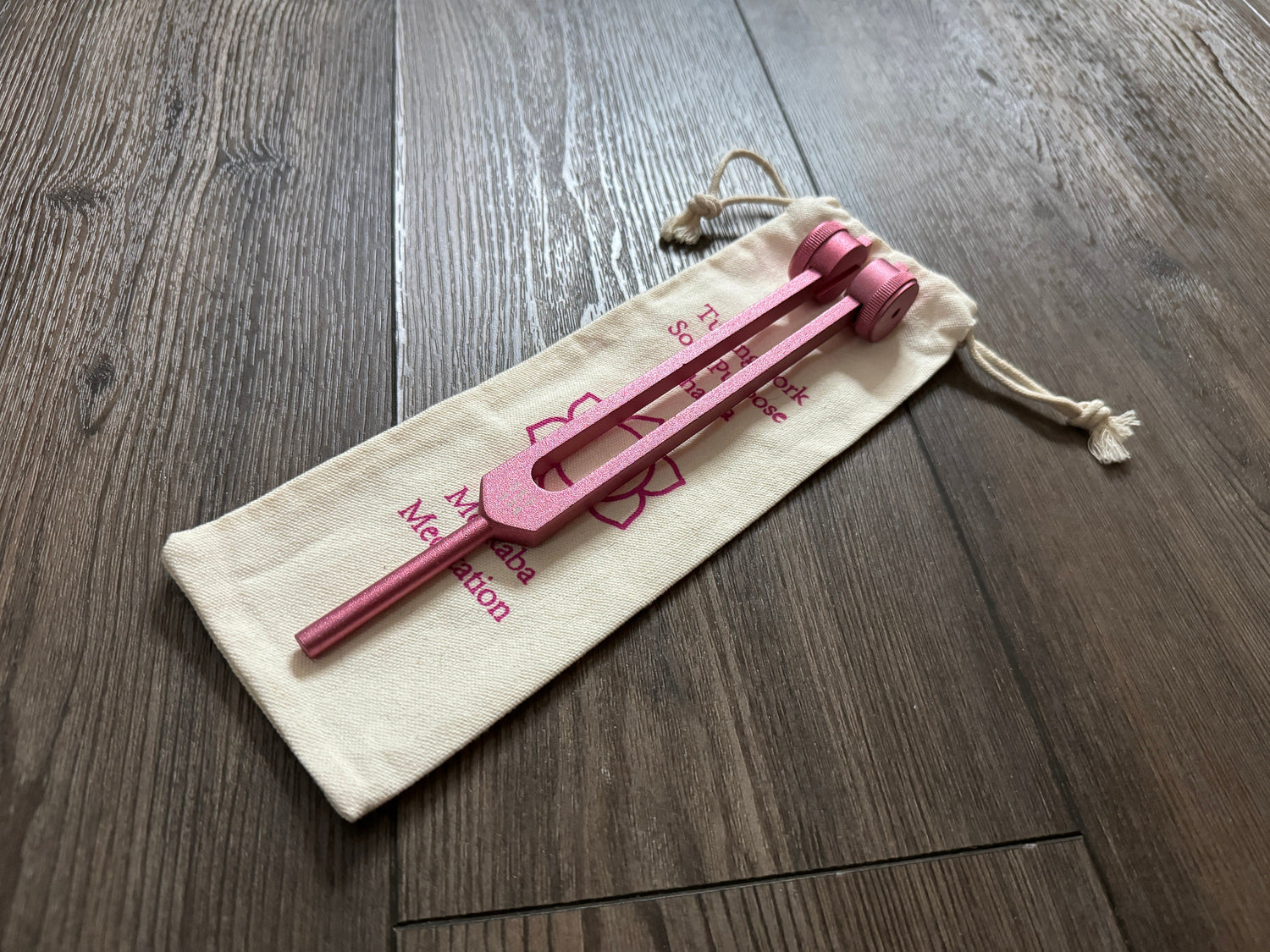 Solfeggio 174 Hz Tuning Fork - Pink - Carry Bag and Striker Included, Sound Vibration, Energy Vibration