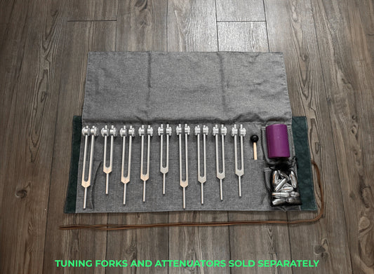 Myriad Melodies' Tuning Fork Carry Bag - Professional 10pc Tuning Fork Plug-In Bag with Compartments For Attenuators, Activator, Accessories